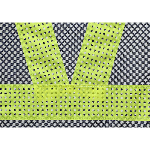 TRUSCO Mesh Safety Vest, Short Length, Navy Blue/Yellow, Length 420mm, TMVS-BY, 1 Piece