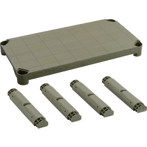 TRUSCO Plastic Shelf Shelf Set, Shelf Spacing Height 372mm, 4 Legs, Matte OD TPT-345S-MOD 1 S