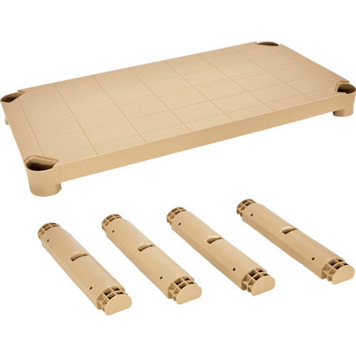 TRUSCO Plastic Shelf Shelf Set, Shelf Spacing Height 372mm, 4 Legs Included, Light Sand, TPT-345S-LS 1 S