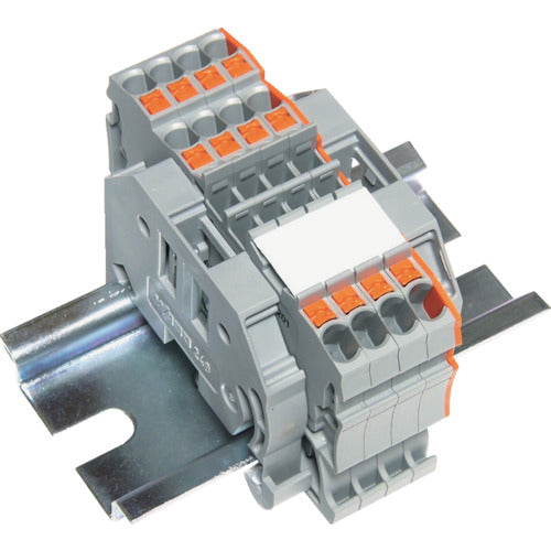TRUSCO spring terminal block 3-wire 4-pole wire size 0.25 to 1.5 SPTB18A-3-4P 1 piece