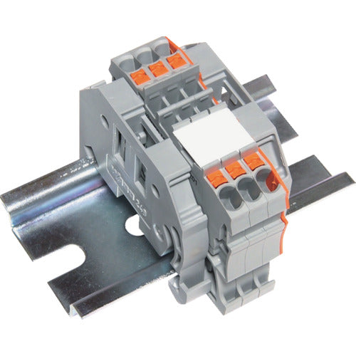 TRUSCO spring-type terminal block, 2-wire, 3-pole, wire size 0.25 to 1.5, SPTB18A-2-3P, 1 piece