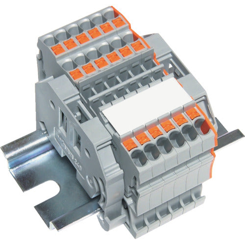 TRUSCO spring terminal block 3-wire 6-pole wire size 0.25 to 1.5 SPTB18A-3-6P 1 piece