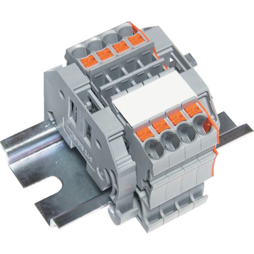TRUSCO spring-type terminal block, 2-wire type, 4-pole, wire size 0.25 to 2.5, SPTB24A-2-4P, 1 piece