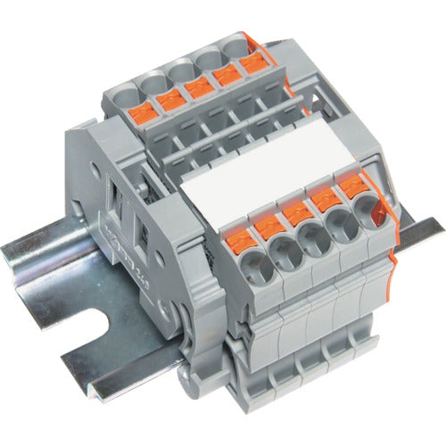 TRUSCO spring-type terminal block, 2-wire type, 5-pole, wire size 0.25 to 2.5, SPTB24A-2-5P, 1 piece