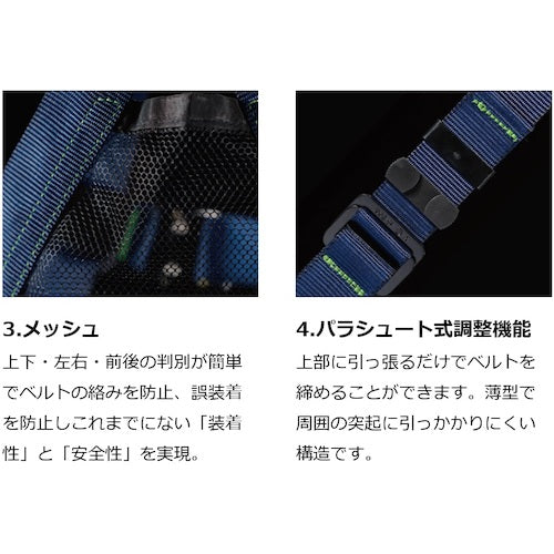 ミドリ安全　メッシュハーネス　ＭＨＴ−１−Ｍ／Ｌ　MHT-1-M/L　1 本