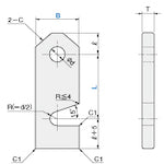 TRUSCO 형 개방 방지 플레이트 레드 T-DDPPH50-90-R 1개