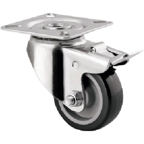 Tente Caster Plate-type Caster "AGILA" (Polyurethane Wheels) φ50 Swivel (with Wheel Lock) 1475PAO050P40 1 pc