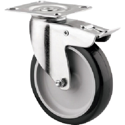 Tente Caster Plate-type Caster "AGILA" (Polyurethane Wheel) φ100 Swivel (with Total Lock) 1477PAO100P50 1 pc