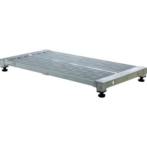 TRUSCO low-floor aluminum step, grating specifications, 600 x 450 x H90-120, TFSG-0645AL, 1 unit