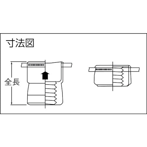 TRUSCO 인서트 너트 M4X0.7 하공 6.5 7개입 팩 (스틸 SUM23L) T-INS-470 1 PK