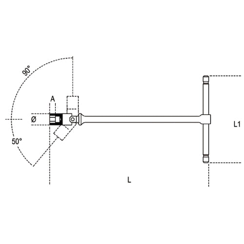 ベータ　Ｔ形スライド式フレックスレンチ　９５２　１７ｍｍ　009520017　1 個