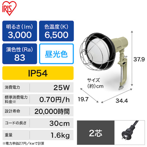 ＩＲＩＳ　５３７４２２　ＰＲＯＬＥＤＳ　ＬＥＤ投光器　３０００ｌｍ　LWTL-3000CK　1 台