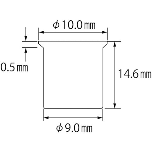 エビ　ブラインドナット“エビナット”（薄頭・アルミ製）　エコパック　板厚３．２　Ｍ６Ｘ１．０（２５個入）　NAK6MP　1 PK