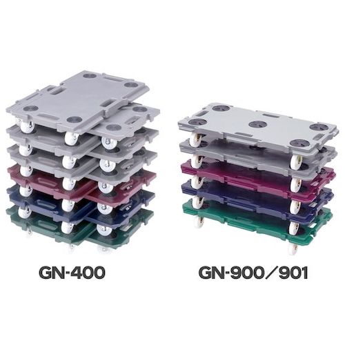 YAZAKI 연결형 수지제 평대차 ”미니폴리트러” 그린 GN900G 1대