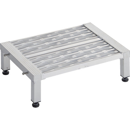 ＴＲＵＳＣＯ　高床式アルミ製ステップ　グレーチング仕様　６００Ｘ４５０ＸＨ１９０〜２２０　TFSGH-0645AL　1 台