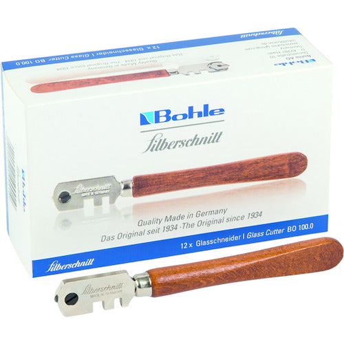 ボーレ　ガラスカッター　Ｓｉｌｂｅｒｓｃｈｎｉｔｔ［［Ｒ上］］　木製ハンドル　合金ホイール　BO100.0　1 丁