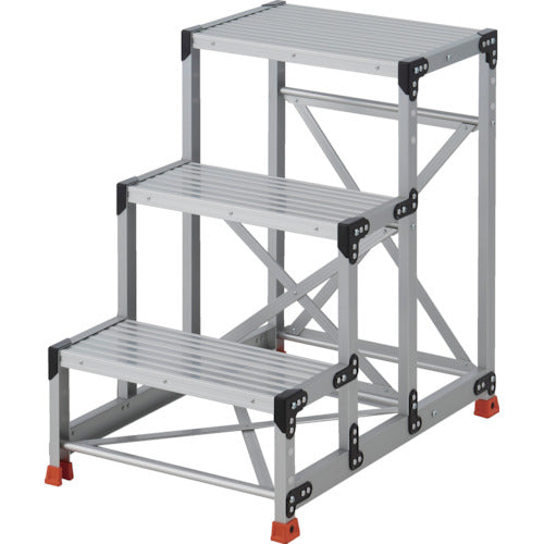 ＴＲＵＳＣＯ　作業用踏台　３段　　ステップ奥行２５０　高さ０．９０ｍ　天板６００Ｘ４００　TSF-36259　1 台