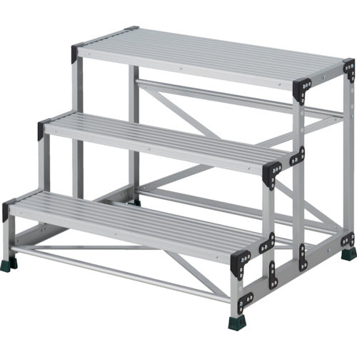 ＴＲＵＳＣＯ　作業用踏台　３段　　ステップ奥行２００　高さ０．７５ｍ　天板１０００Ｘ４００　TSF-31075　1 台