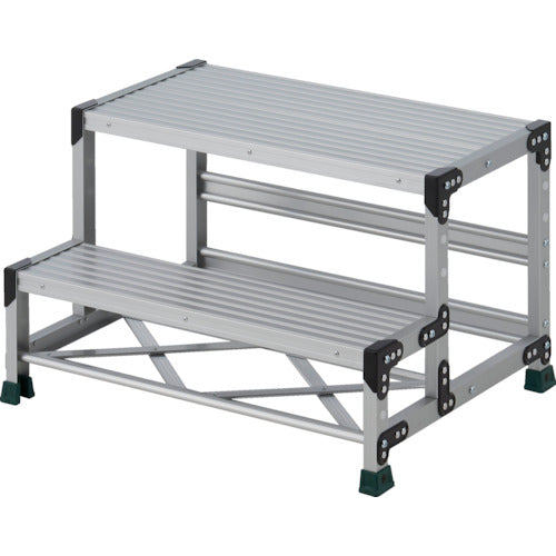 ＴＲＵＳＣＯ　作業用踏台　２段　　ステップ奥行２００　高さ０．５０ｍ　天板８００Ｘ４００　TSF-285　1 台