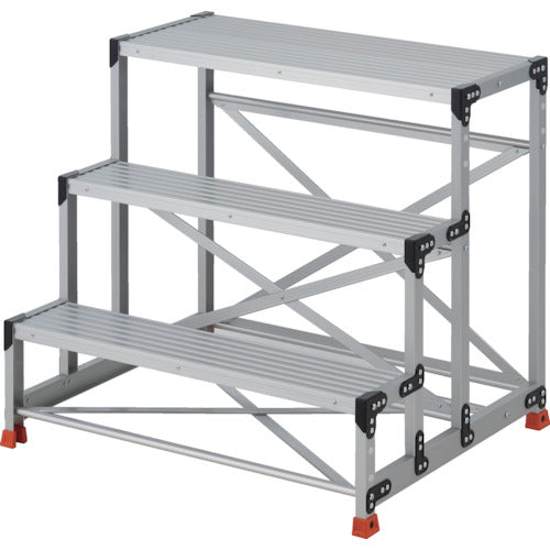 ＴＲＵＳＣＯ　作業用踏台　３段　　ステップ奥行２００　高さ０．９０ｍ　天板１０００Ｘ４００　TSF-3109　1 台