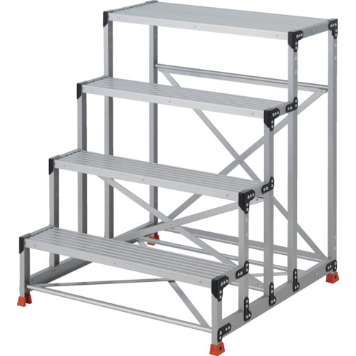 ＴＲＵＳＣＯ　作業用踏台　４段　　ステップ奥行２００　高さ１．２ｍ　天板１０００Ｘ４００　TSF-41012　1 台