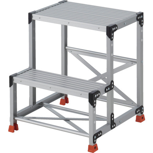 ＴＲＵＳＣＯ　作業用踏台　２段　　ステップ奥行２００　高さ０．７０ｍ　天板６００Ｘ４００　TSF-267　1 台