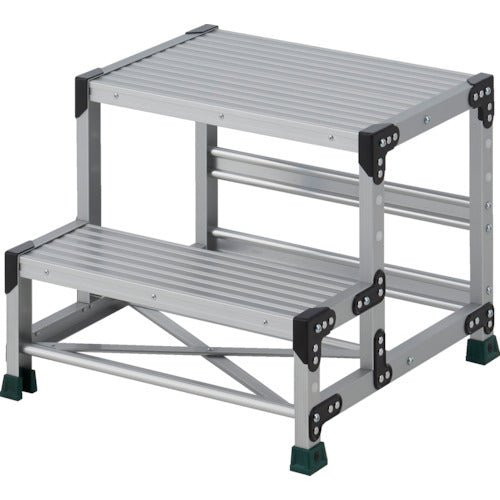 ＴＲＵＳＣＯ　作業用踏台　２段　　ステップ奥行２００　高さ０．５０ｍ　天板６００Ｘ４００　TSF-265　1 台