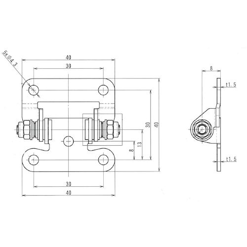 ＴＲＵＳＣＯ　トルクヒンジ　０．６４〜１．１２Ｎｍ（２個入）　T08STH　1 Ｓ