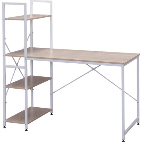 ＩＲＩＳ　５７４２１８　ラック付きデスク　１２００×６２０　ライトナチュラル／ホワイト　RDK-1262-NW　1 台