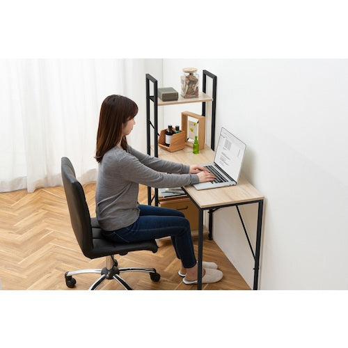 IRIS 574216 Desk with Rack 1000 x 420 Light Natural/Black RDK-1042-NB 1 unit