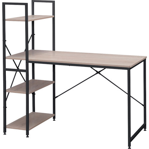 ＩＲＩＳ　５７４２１９　ラック付きデスク　１２００×６２０　ライトナチュラル／ブラック　RDK-1262-NB　1 台