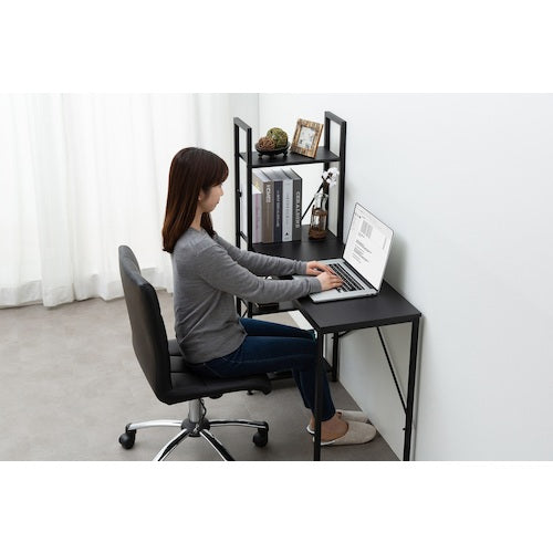 ＩＲＩＳ　５７４２１７　ラック付きデスク　１０００×４２０　ブラック／ブラック　RDK-1042-BB　1 台