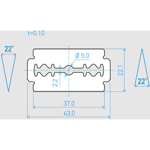 Kai Corporation Machine Blade B43-1SW 22° (200 pieces set) 750BH2024 1 box