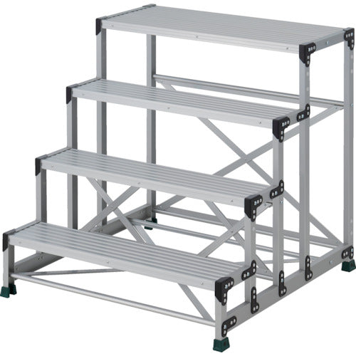 ＴＲＵＳＣＯ　作業用踏台　４段　　ステップ奥行２００　高さ１．０ｍ　天板１０００Ｘ４００　TSF-41010　1 台