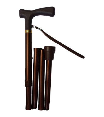 Lightweight aluminum walking stick with folding strap / MK64-1 Brown 1 piece