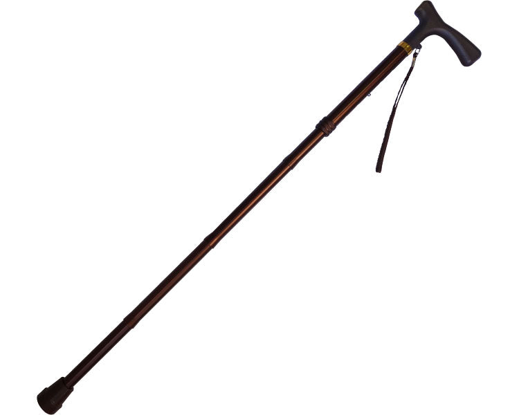 Lightweight aluminum walking stick with folding strap / MK64-1 Brown 1 piece