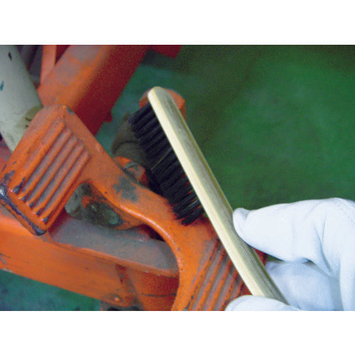 ＴＲＵＳＣＯ　機械植竹ブラシ尺一　曲柄　豚毛　TB-1003　1 本