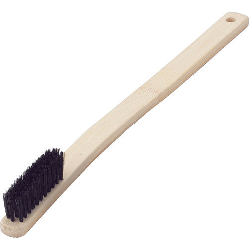 TRUSCO Mechanical Bamboo Brush, Curved Handle, Pig Bristle, 3 Rows, TB-7002, 1 Piece