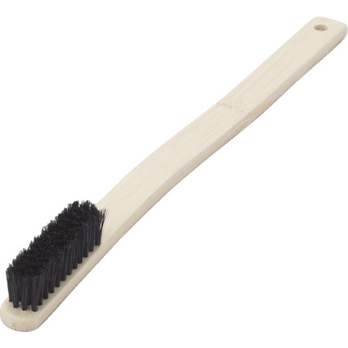 TRUSCO Mechanical Bamboo Brush, Curved Handle, Pig Bristle, 4 Rows, TB-7012, 1 Piece