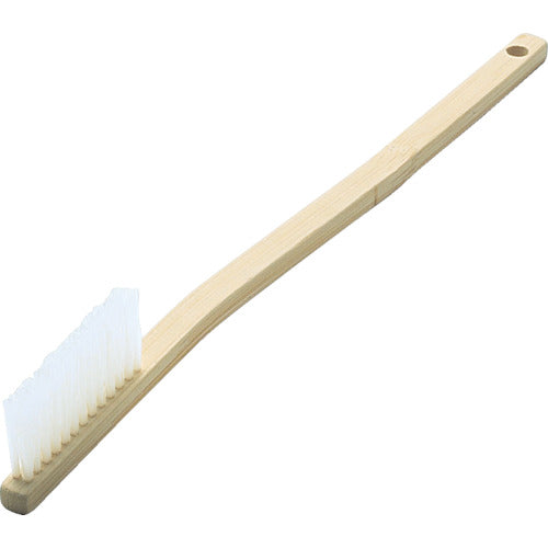 TRUSCO Mechanical Bamboo Brush, Curved Handle, 2 Rows of Nylon, Long Bristles, TB-7021, 1 Piece