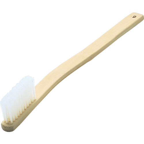 TRUSCO Mechanical Bamboo Brush, Curved Handle, Nylon, 3 Rows, Long Bristles, TB-7023, 1 Piece