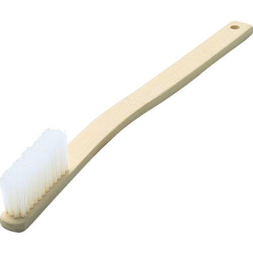 TRUSCO Mechanical Bamboo Brush, Curved Handle, Nylon, 4 Rows, Long Bristles, TB-7025, 1 Piece