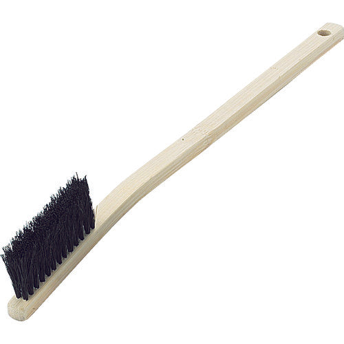TRUSCO Mechanical Bamboo Brush, Curved Handle, Horsehair, 2 Rows, Bristle Length, TB-7022, 1 Piece