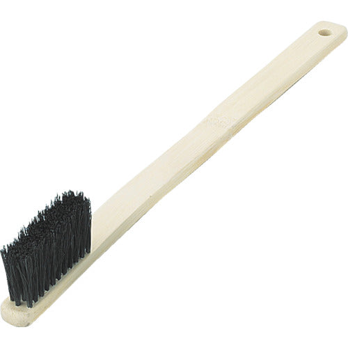 TRUSCO Mechanical Bamboo Brush, Curved Handle, Horsehair, 3 Rows, Bristle Length, TB-7024, 1 Piece