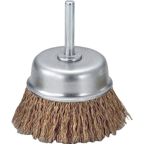 TRUSCO Shaft Cup Brush φ65 x Shaft 6 Brass Plated Steel Wire Wire Diameter 0.25 TB-6631 1 pc