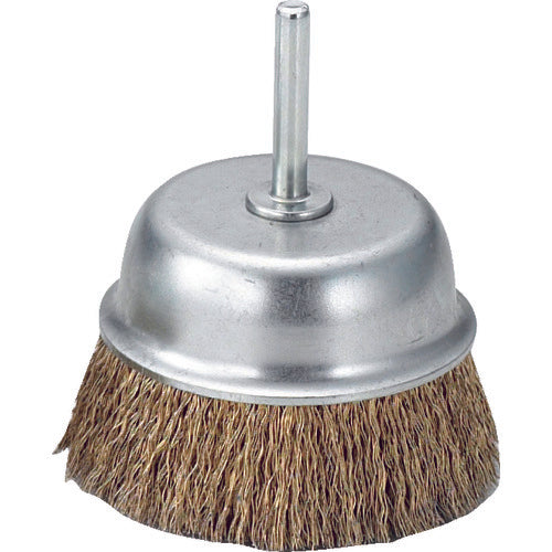 TRUSCO Shaft Cup Brush φ75 x Shaft 6 Brass Plated Steel Wire Wire Diameter 0.25 TB-6641 1 pc