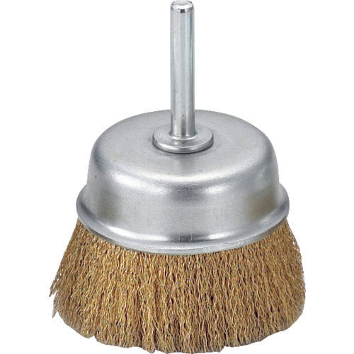 TRUSCO Shaft Cup Brush φ65 x Shaft 6 Brass Wire Diameter 0.15 TB-6634 1 pc