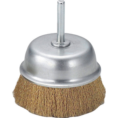 TRUSCO Shaft Cup Brush φ75 x Shaft 6 Brass Wire Diameter 0.15 TB-6644 1 pc