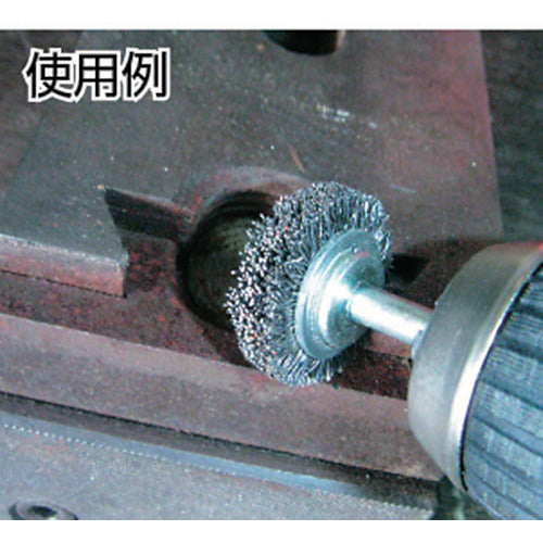 TRUSCO Shaft Wheel Brush φ32 x Shaft 6 Steel Wire Wire Diameter 0.3 TB-6202 1 pc