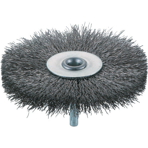 TRUSCO Shaft Wheel Brush φ100 x Shaft 6 Stainless Steel Wire Wire Diameter 0.3 TB-6253 1 pc
